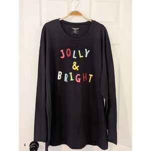 North Pole Jolly & Bright‎ Christmas Holiday Sleep Shirt Top 2XL NWT